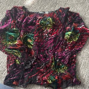 Multi color velvet top